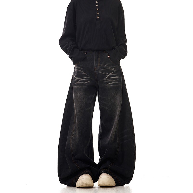 Unisex Classic Denim Jeans Loose Fit Daily Outdoor Wear - Image 3