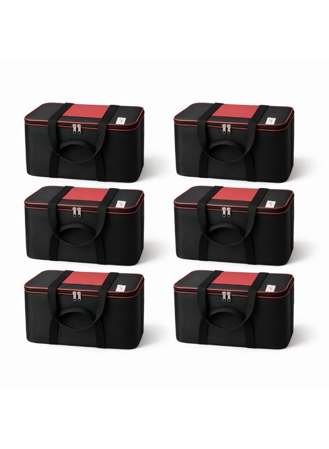 Lazer Pack of 6 Large Black and Red Storage Bags - Image 1