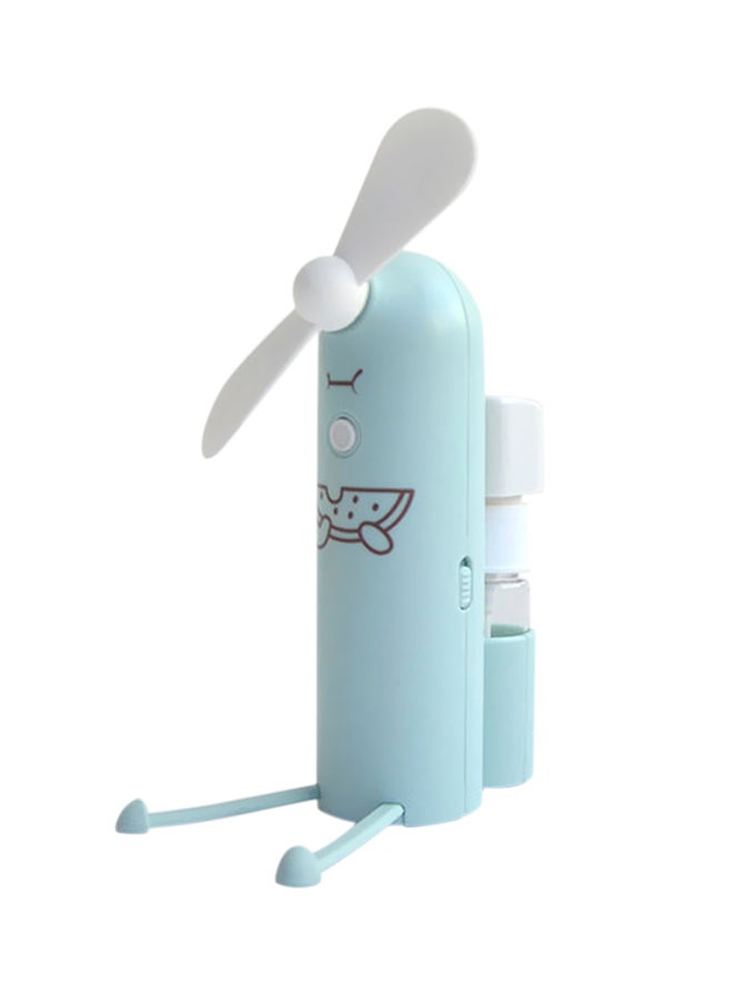 Loquat Mini Handheld Fan With Mist Spray Blue - Image 1