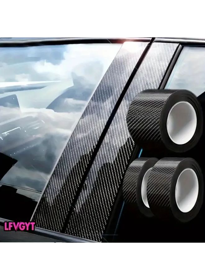 3M 118 Inch Nano Carbon Fiber Car Door Sill Protector Anti Scratch Film Roll With Weatherproof Coating DIY Easy Install Trim Guard Kit For Auto Side Mirror Door And Vehicle Protection 3 Sizes 3cm 5cm 10cm Width - Image 1