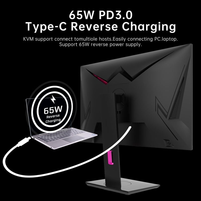 KTC 27 Inch 240Hz Gaming Monitor, QHD 2560x1440 Monitor, Fast HVA, HDR400, G-Sync/FreeSync Compatible, USB/Type C/DisplayPort/HDMI, VESA Mountable, Pivot Height Tilt Adjustable-27GS950 - Image 4