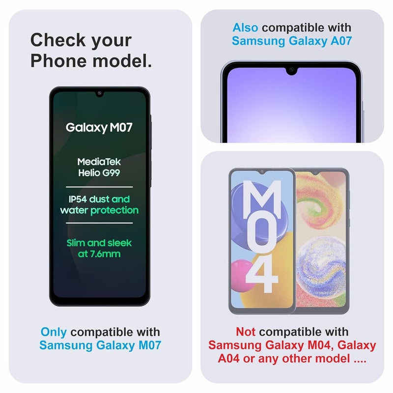 Skyddshield Military-Grade Gorilla Tempered Glass For Samsung Galaxy M07 (6.7 Inch) With Installation Kit | Edge to Edge Coverage | Black - Image 2