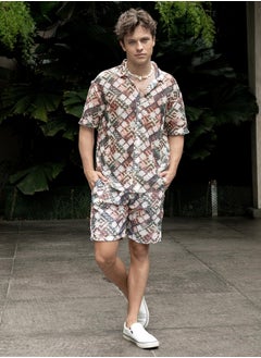 Campus Sutra Men's Multicolour Hazy-Cubic Knit Co-Ord Set  - Image 2