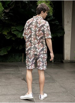 Campus Sutra Men's Multicolour Hazy-Cubic Knit Co-Ord Set  - Image 5