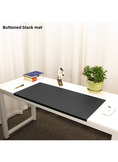 Buckle Hanging Edge Computer Office Writing Desk Pad Folding Edge Elbow Pad Hardened And Thickeneded Lock Line Household Leather Mouse-Color:600x400mm-2.8mm-Pattern:Hanging Edge Black Mat