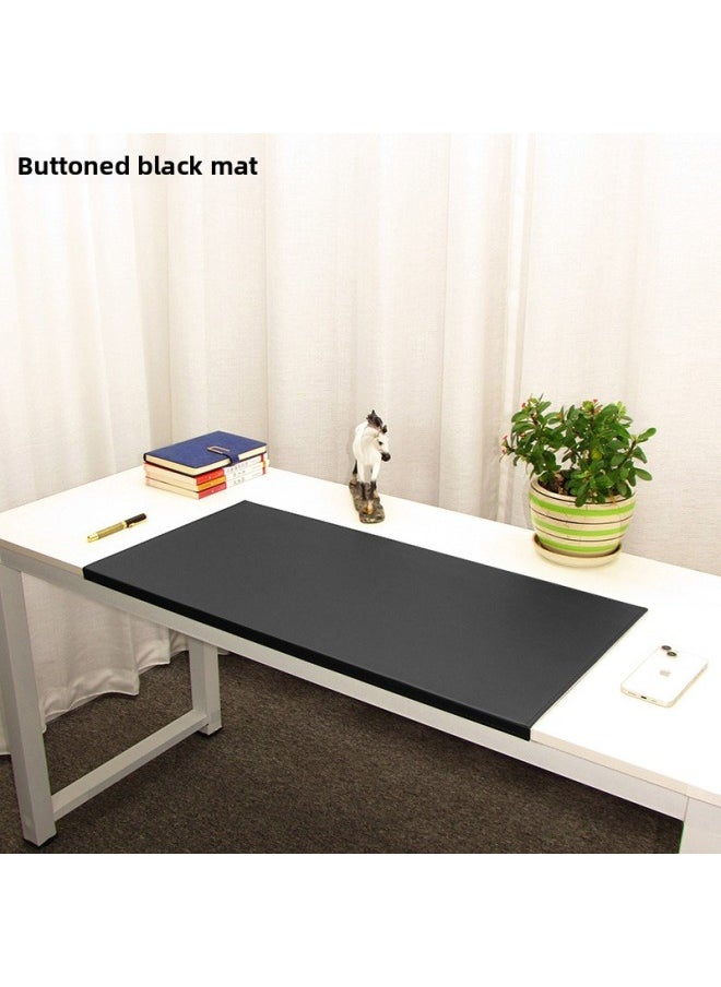 Buckle Hanging Edge Computer Office Writing Desk Pad Folding Edge Elbow Pad Hardened And Thickeneded Lock Line Household Leather Mouse-Color:600x400mm-2.8mm-Pattern:Hanging Edge Black Mat  - Image 1