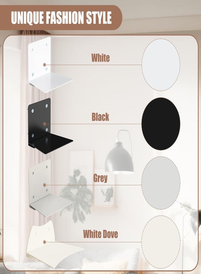 Eapele Invisible Floating Bookshelf, Heavy-Duty Hanging Bookshelves, Steel Constructed Wall Mounted Hidden Bookshelf with Mounting Hardware, 4PCS White - Image 4