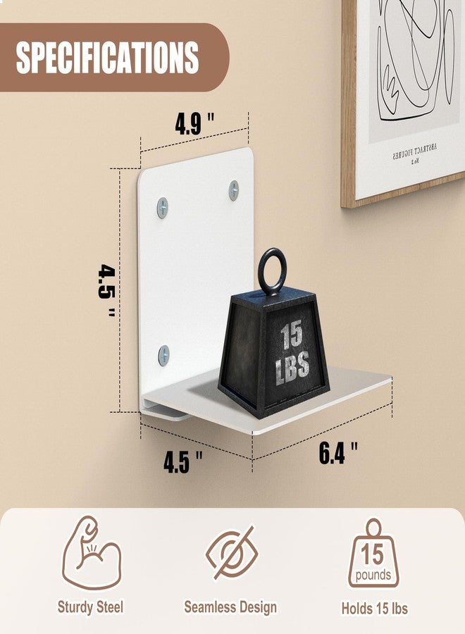 Eapele Invisible Floating Bookshelf, Heavy-Duty Hanging Bookshelves, Steel Constructed Wall Mounted Hidden Bookshelf with Mounting Hardware, 4PCS White - Image 3