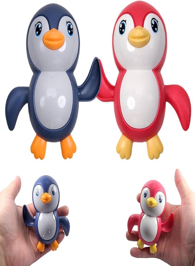 RUZARTH Wind Up Swimming Penguin Bath Toy for Toddlers 1-3, Cute Floating Baby Bathtub Water Toy for Boys & Girls, Preschool Pool Bathing Toy Gift for 1 2 3 Year Old Kids (Multicolor) (Pack of 4) - Image 3