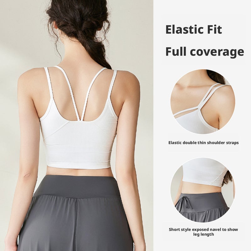 Women's Summer Sports Bra High Support Fitness Vest Yoga Top - Image 3