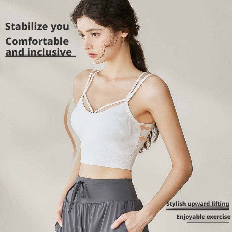 Women's Summer Sports Bra High Support Fitness Vest Yoga Top - Image 1