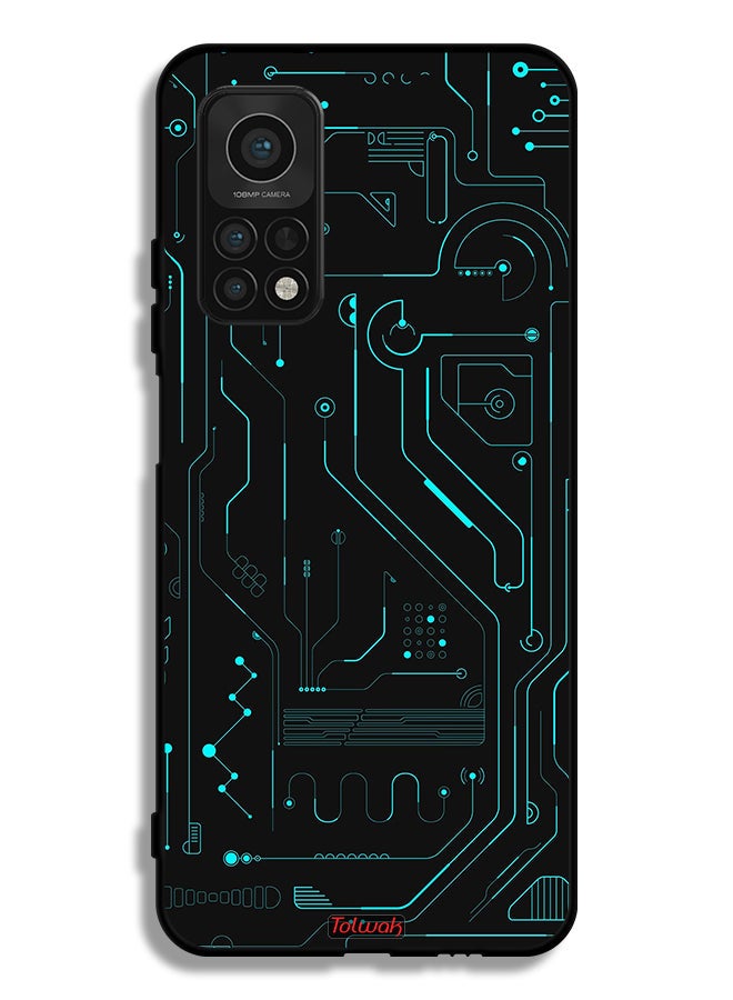 Tolwak Xiaomi Mi 10T 5G Protective Case Cover Digital Art Circuits Minimalism Multiple Display - Image 2