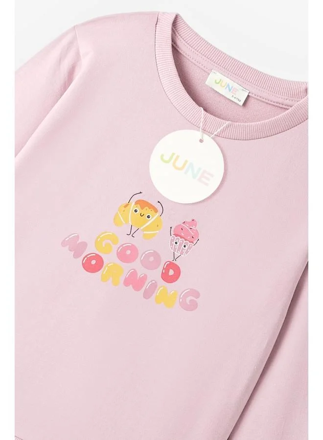 JUNE June Baby Girl 2-Pack Printed Tracksuit Set Pink