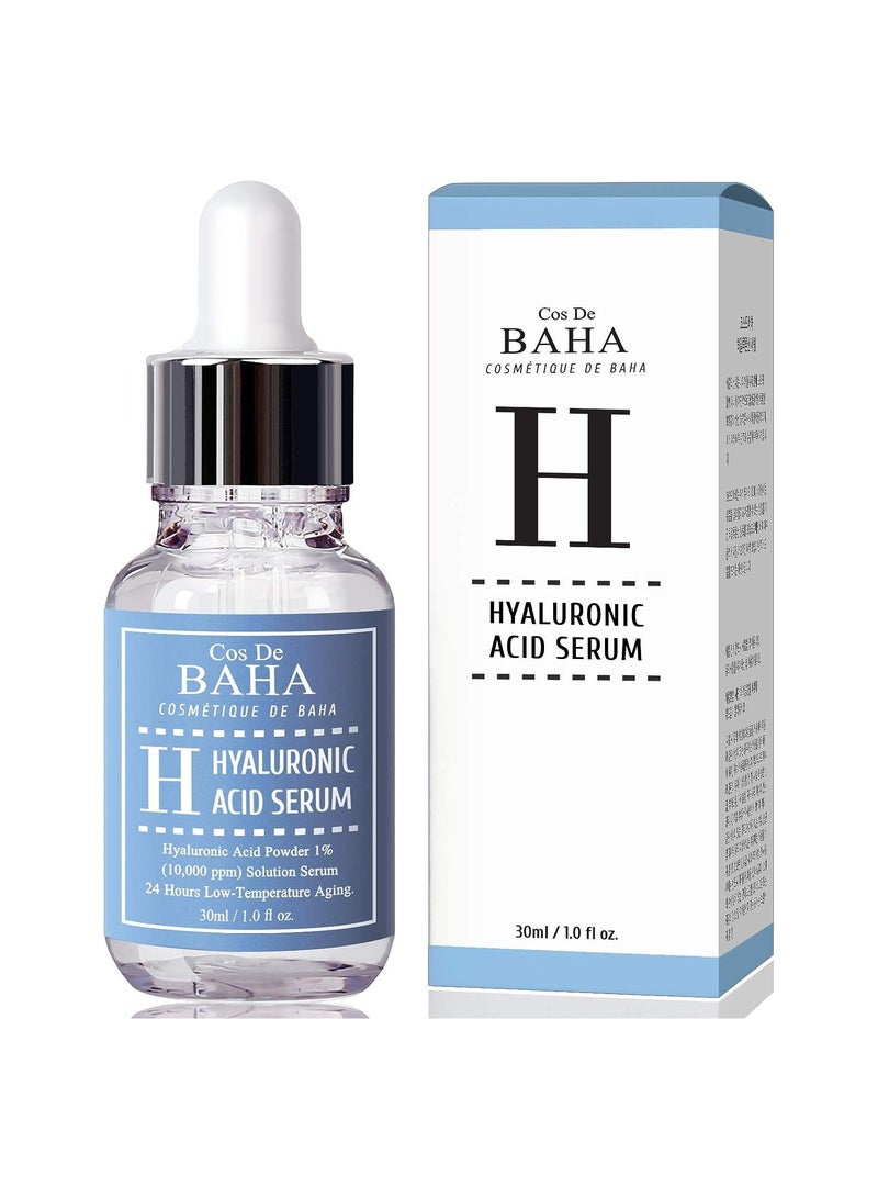 Cos De BAHA Pure Hyaluronic Acid Serum - Anti Aging Moisturizer, Natural Collagen Plumping Booster, Anti Wrinkle Formula, Drop of Youth, Increase Skin Hydration, Korean Skin Care, 1fl-oz 
