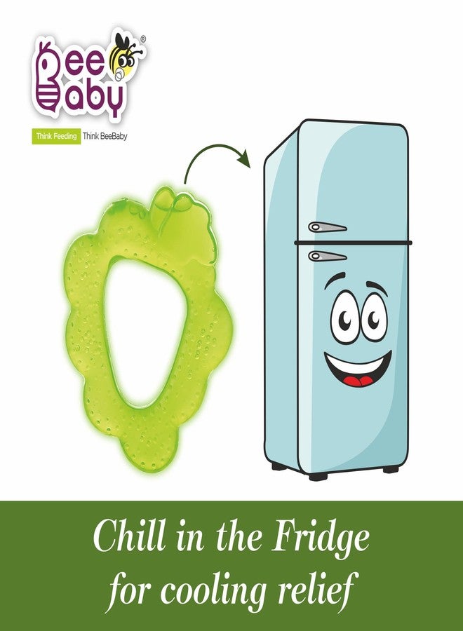 BeeBaby Teethers for 6 to 12 Months BPA Free. Cooling Water Filled Baby Teether, Soft Teething Toy for Babies with Carry Case, Soothes Gums and Easy to Grip. 100% BPA, PVC Free. (Grapes - Green, pack of 1) - Image 4