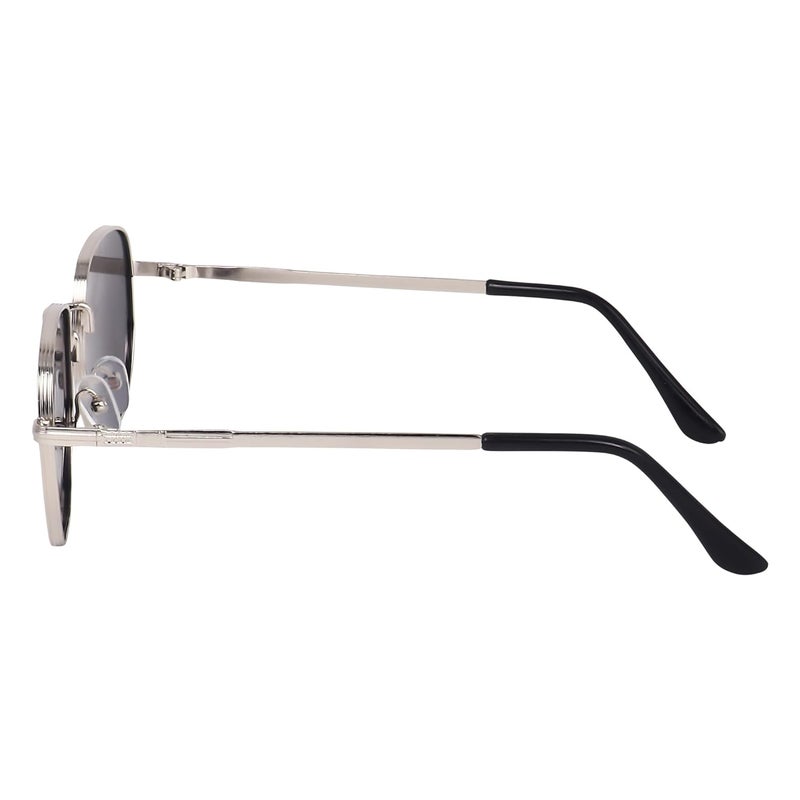 Dervin UV Protected Hexagonal Sunglasses for Men and Women (Silver-Black) - Image 4