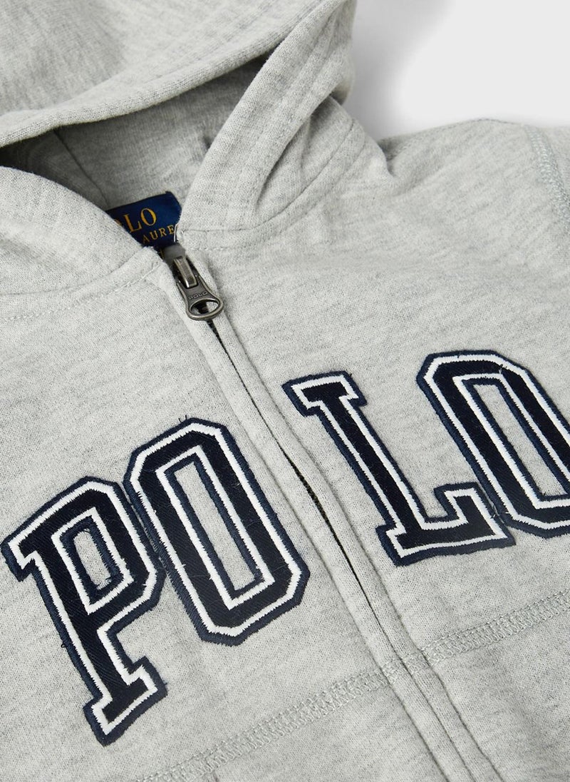 POLO RALPH LAUREN Youth Fleece Zip Through Hoodie - Image 3