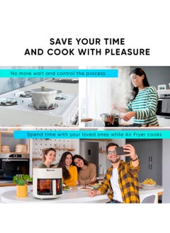 Roko3D Air Fryer ROKO 3D with Non Toxic Glass Basket 4,2 Litre | Innovative Technology For Easy Cooking without Oil | Deep Fry, Air Fry, Bake, Roast Diet Meals | Diswasher Safe, Timer Settings, Led Control Panel  - Image 4