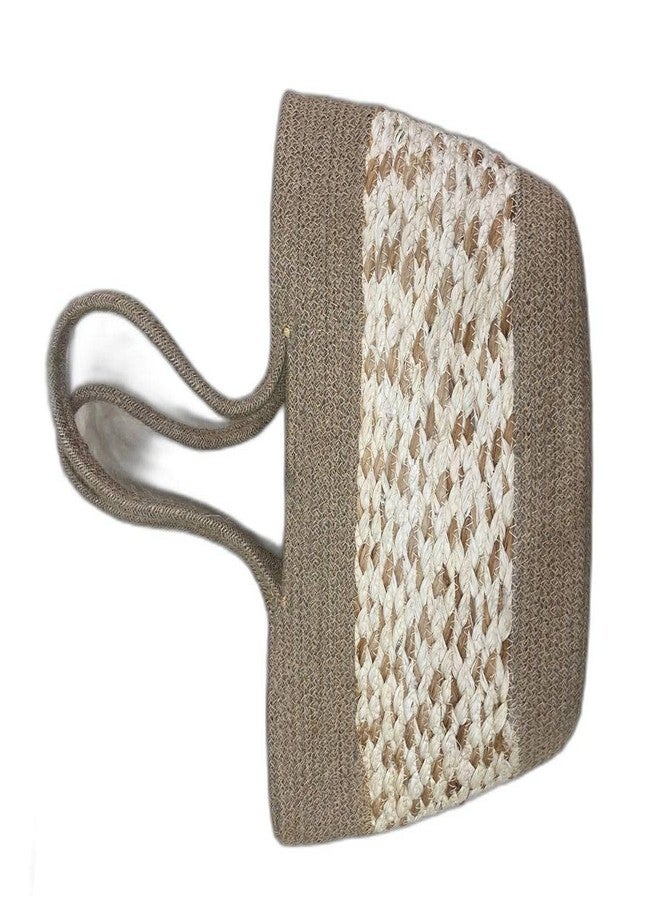 ROSSLYN Eco-Friendly Reusable Jute&Cotton Bag for Cloth Shopping Bags for Daily use Market Carry Milk Grocery Fruits Vegetable with Reinforced Handle jhola Bag (beige) - Image 5