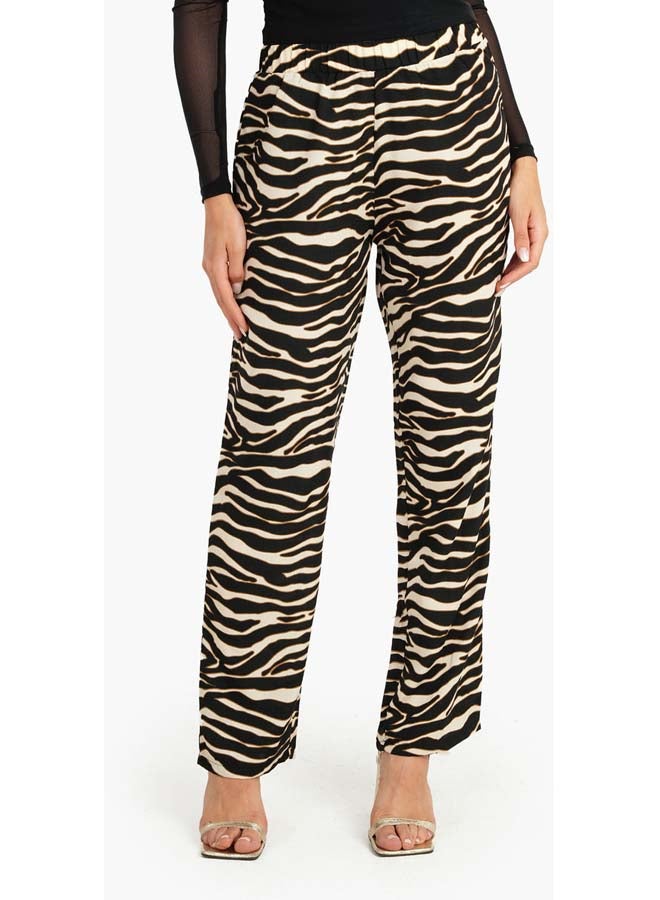 Carina Zebra Print Straight Cut Pants - Image 1