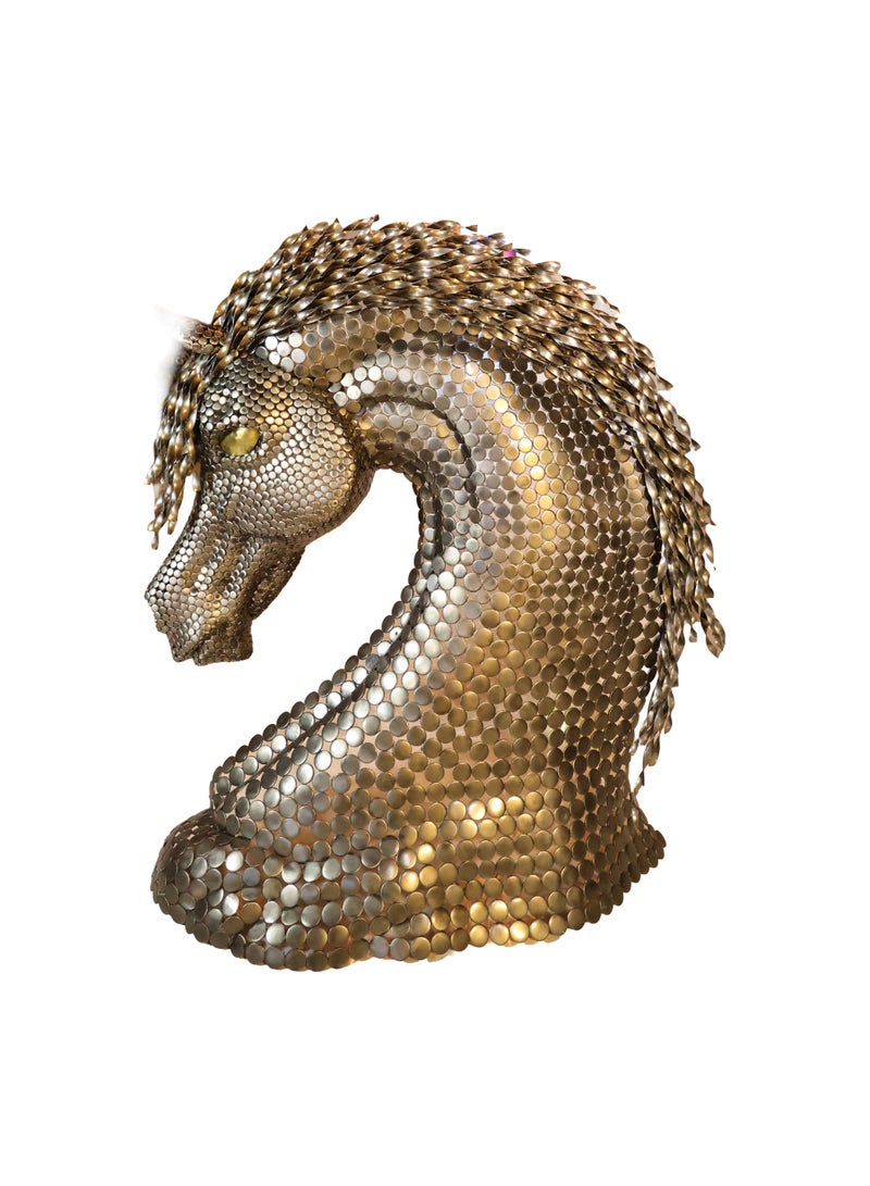 Titanium Royal Horse Luxury Handcrafted Metal Sculpture, Iron, 125 cm Height, Floor Standing and Wall-Mount, Home and Office Décor - Image 5