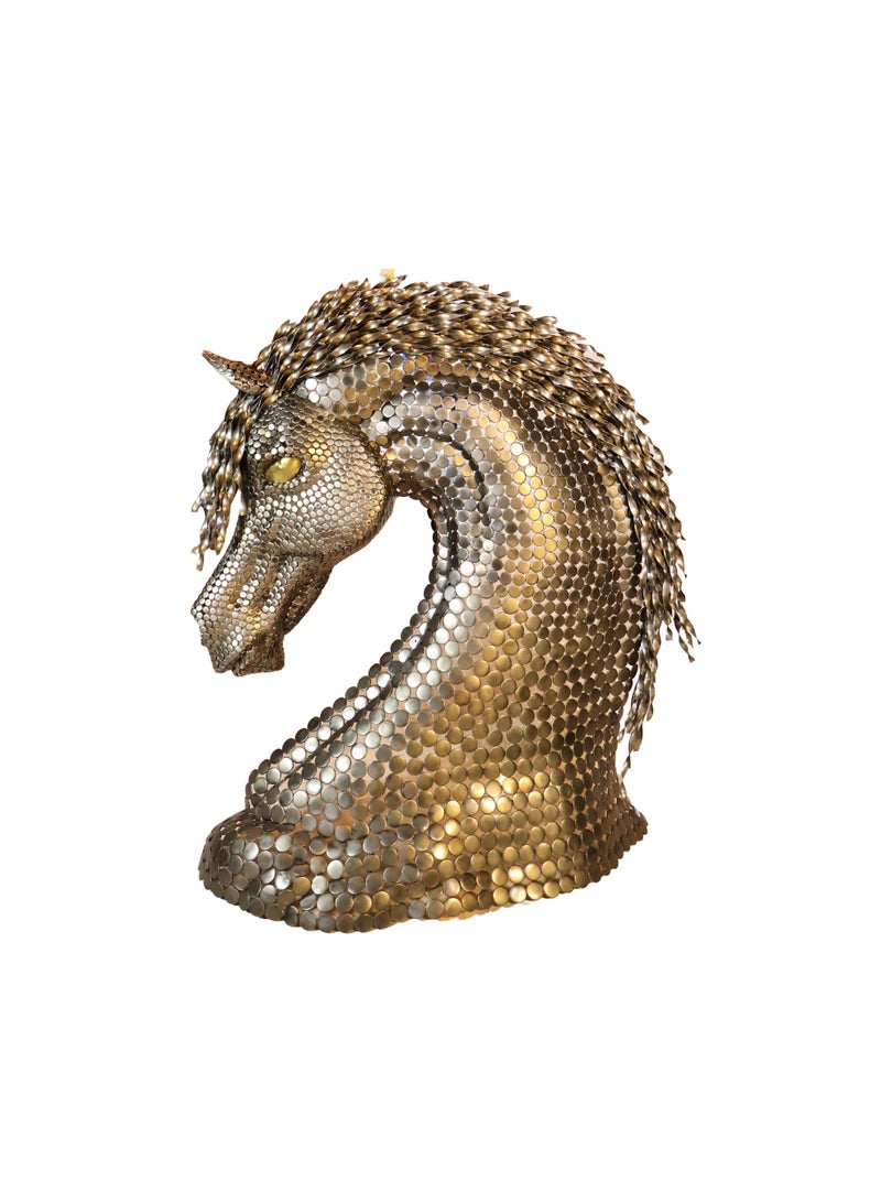 Titanium Royal Horse Luxury Handcrafted Metal Sculpture, Iron, 125 cm Height, Floor Standing and Wall-Mount, Home and Office Décor - Image 1