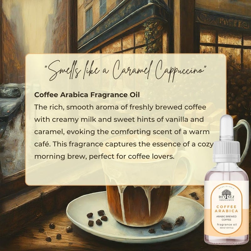 Devinez Coffee Arabica Fragrance Oil,(30ml) - for Diffusers, Aromatherapy, & Home, DIY, Air Freshener, DIY Candle-Making (IFRA Certifed) - Image 2