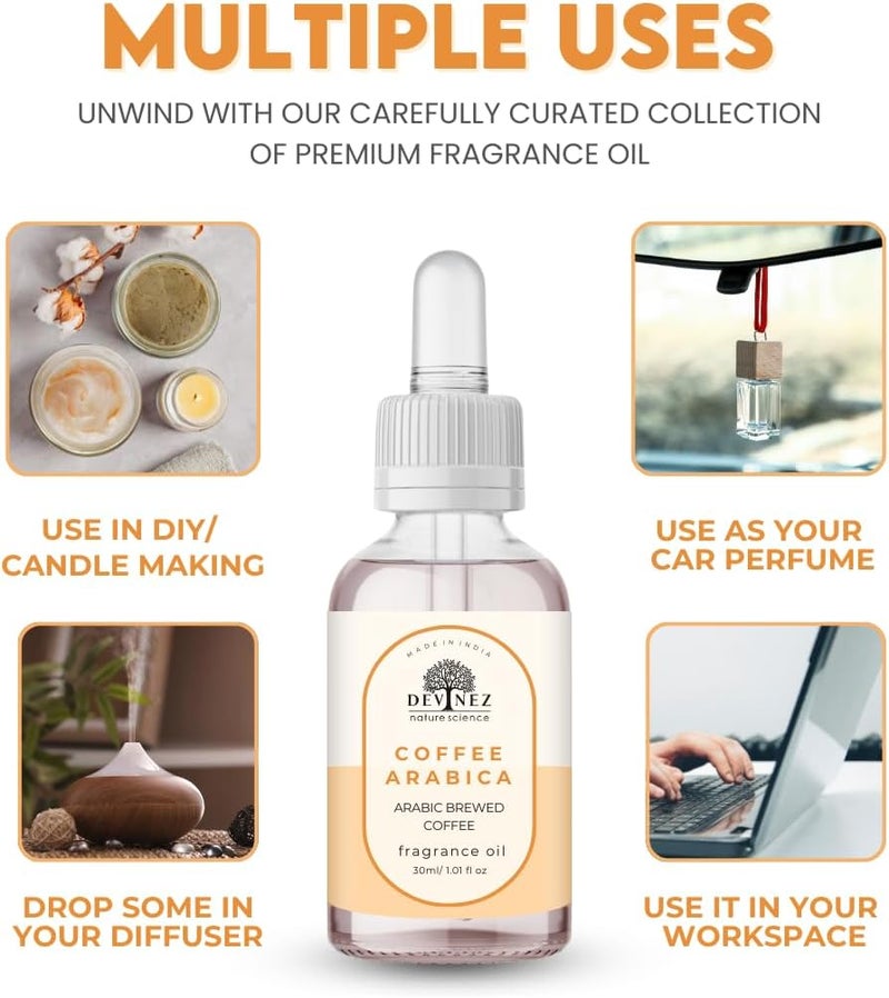 Devinez Coffee Arabica Fragrance Oil,(30ml) - for Diffusers, Aromatherapy, & Home, DIY, Air Freshener, DIY Candle-Making (IFRA Certifed) - Image 5