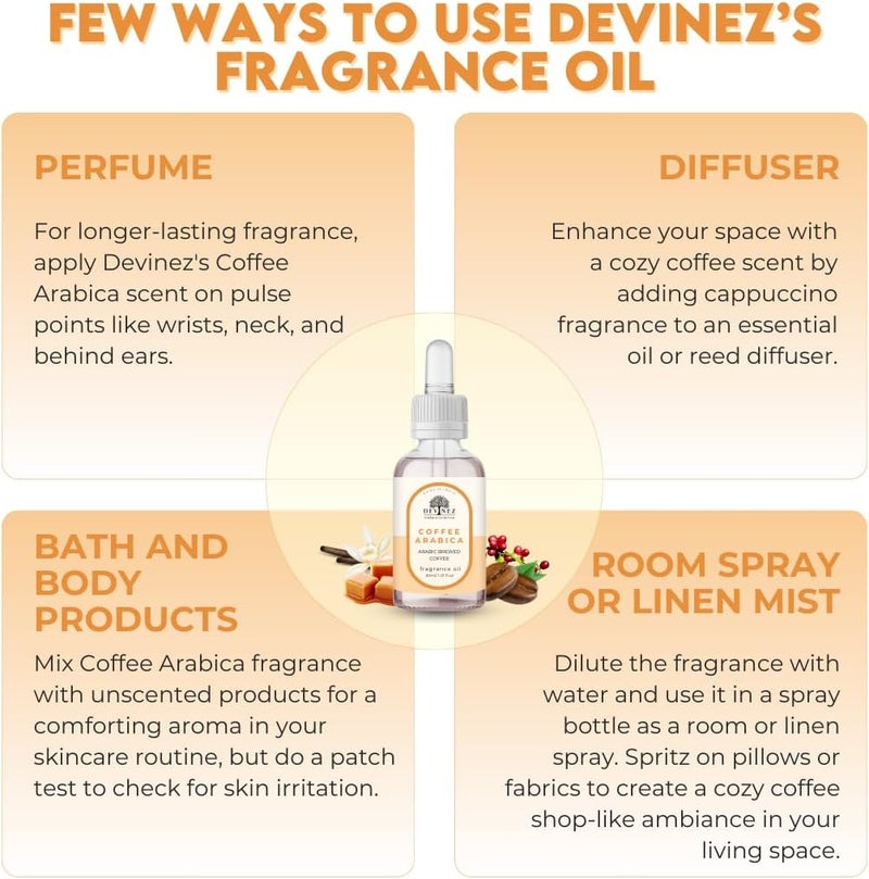 Devinez Coffee Arabica Fragrance Oil,(30ml) - for Diffusers, Aromatherapy, & Home, DIY, Air Freshener, DIY Candle-Making (IFRA Certifed) - Image 3