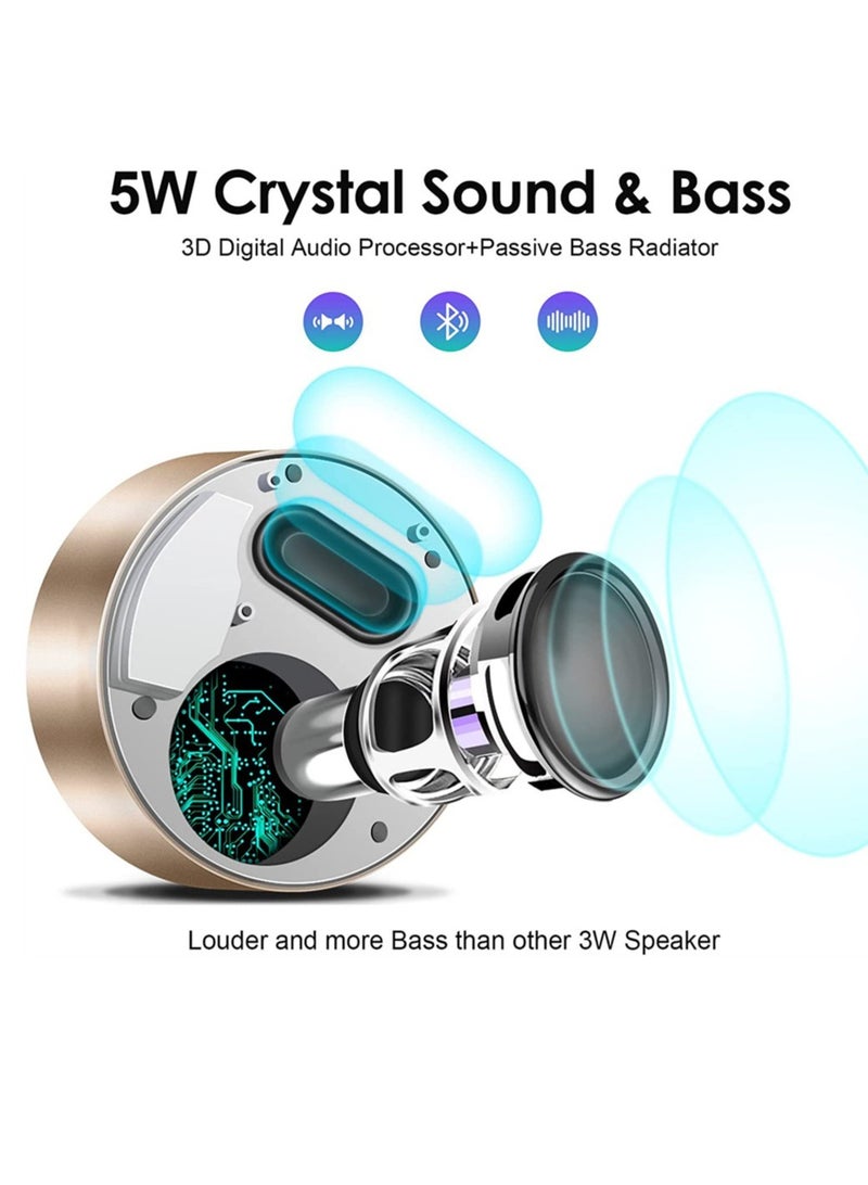KASTWAVE Gold Smart Touch Wireless Speaker Small Bluetooth Speaker with Portable Waterproof Case High-Def Sound Fast Recharge - Image 3