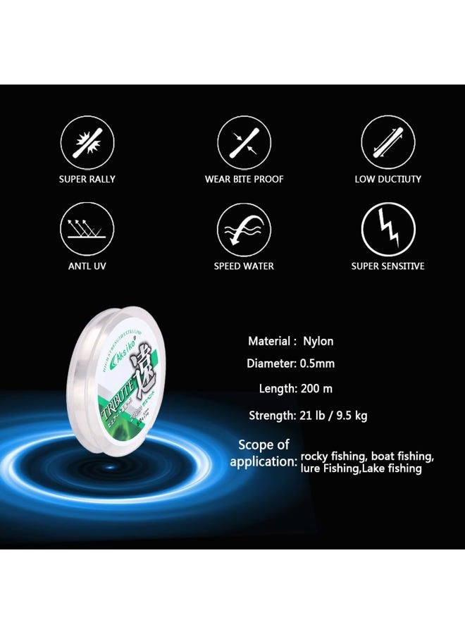 Aksiko Clear Fishing Line, 656ft Nylon Fishing Wire String, Clear Beading String Cord for Hanging Decorations, Beading and Crafts - Image 2