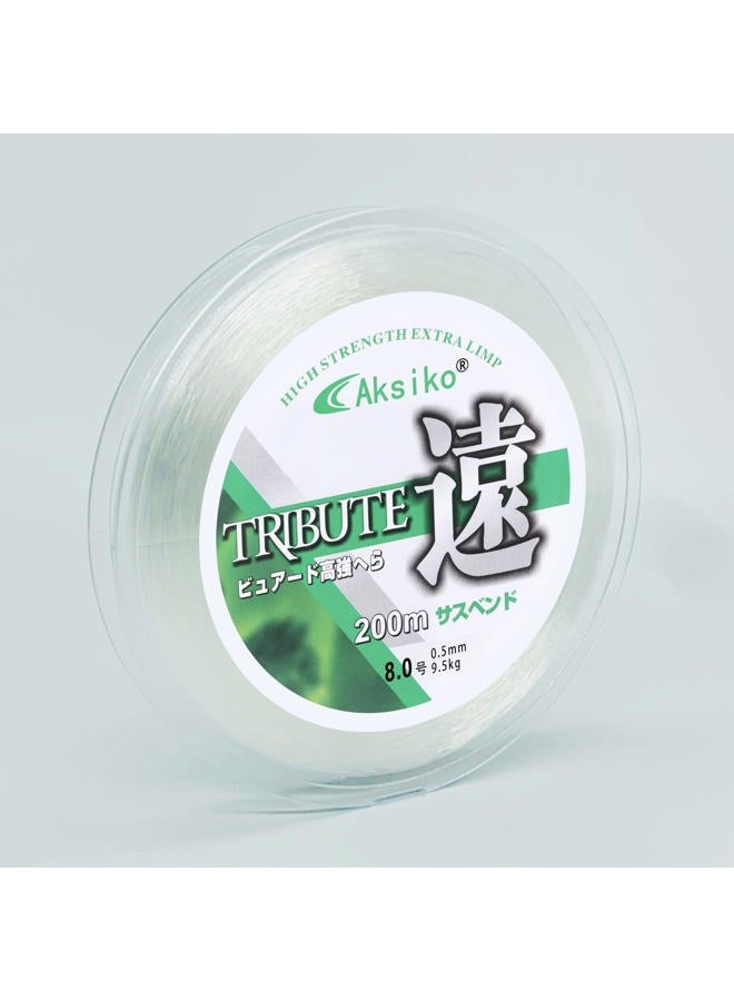 Aksiko Clear Fishing Line, 656ft Nylon Fishing Wire String, Clear Beading String Cord for Hanging Decorations, Beading and Crafts - Image 1
