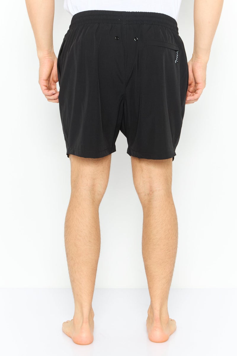 DKNY شورت سباحة للرجال بسحب الحبل مع شعار العلامة التجارية، أسود - Image 2