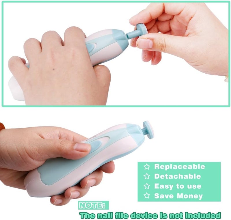 Consevisen Baby Nail File Replacement Pads Grinding Heads Polish Disc for Electric Nail Trimmer by Consevisen and Other Brands Toes Fingernails Care for Infant Toddler Kids 8 Pack Teal - Image 5