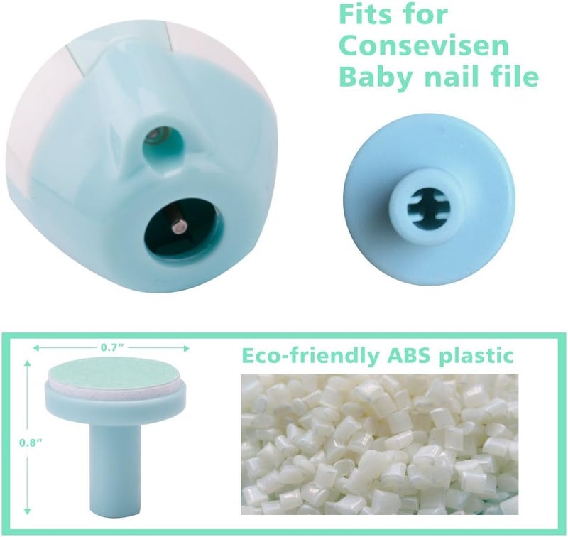 Consevisen Baby Nail File Replacement Pads Grinding Heads Polish Disc for Electric Nail Trimmer by Consevisen and Other Brands Toes Fingernails Care for Infant Toddler Kids 8 Pack Teal - Image 4