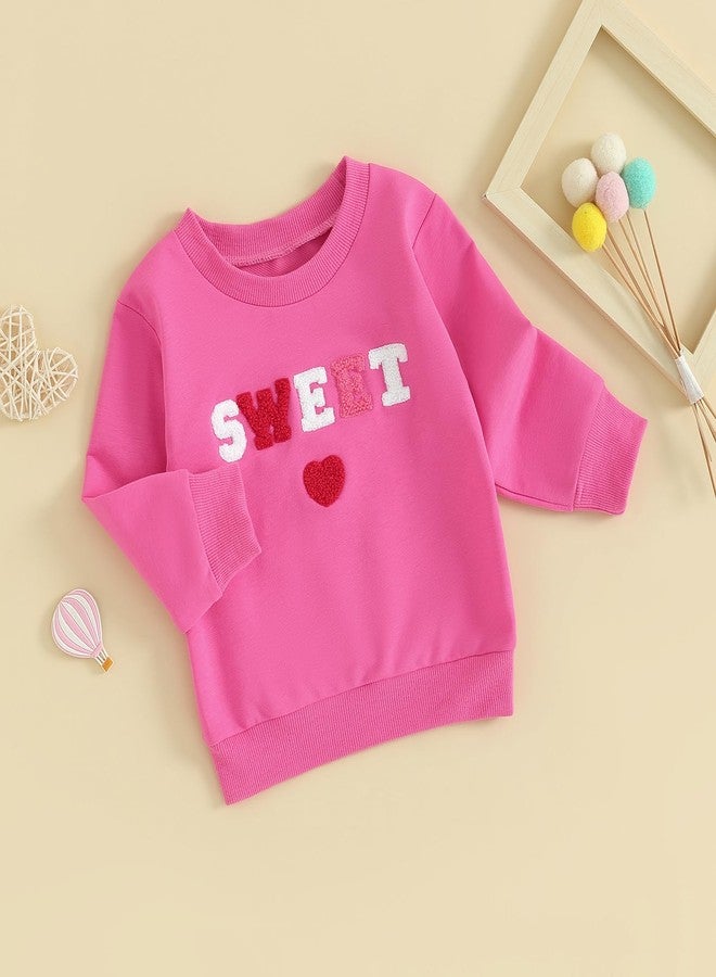 Socutebabe Toddler Girl Valentines Outfit Kiss Me Shirts Crewneck Sweatshirt Pullover Tops Infant Baby Spring Clothes (Lavender,3-4T) - Image 3