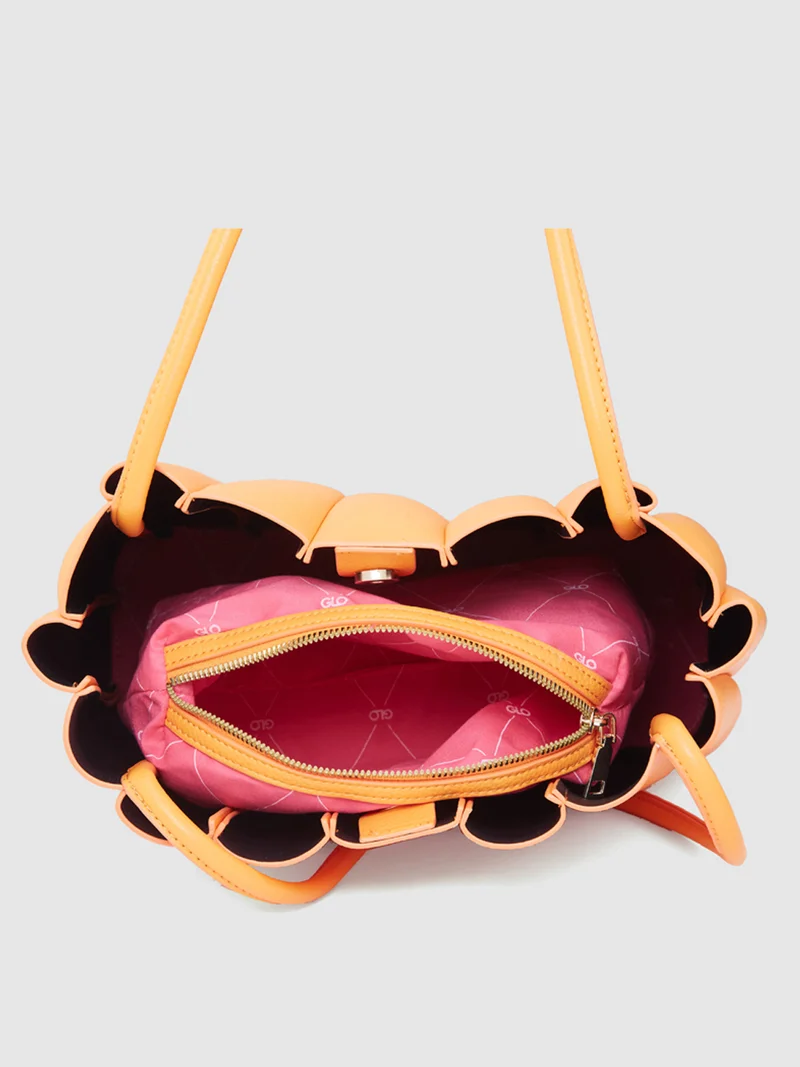 globus Globus Women Orange Textured Casual Shoulder Bag
