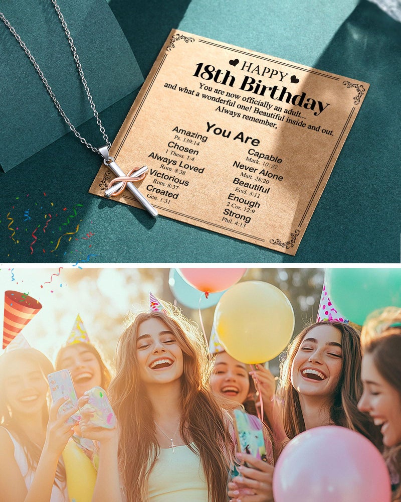 UPROMI 18th Birthday Decorations Gifts for Girls 18 Year Old Girl Birthday Necklace Gifts for Teenage - Image 4
