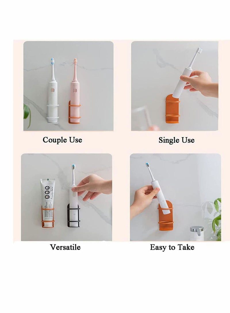 Toothbrush Holder, Wall Mount Toothpaste Dispenser Hanging Organizer, Electric Body Base Stander for Bathroom, Multi-functional Punch-free Suction Type Holder (3PCS) - Image 2