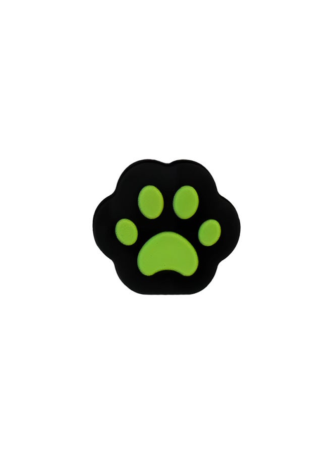 AMOGMO Special-shaped Cat Claw Rocker Cap For Switch Handle Silicone Non-slip Game Rocker Protection Cap-Product Color:Black Background Grass Green Cat Claws (1000 Per Pack)  - Image 1