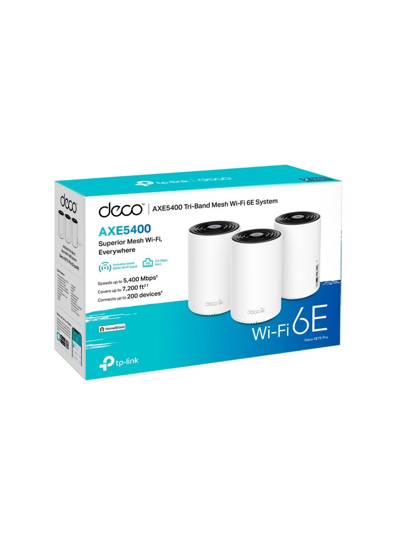 TP-LINK - TP-Link Deco XE75 pro AXE5400 Tri-Band Mesh Wi-Fi 6E System Pack of 3 - Image 1