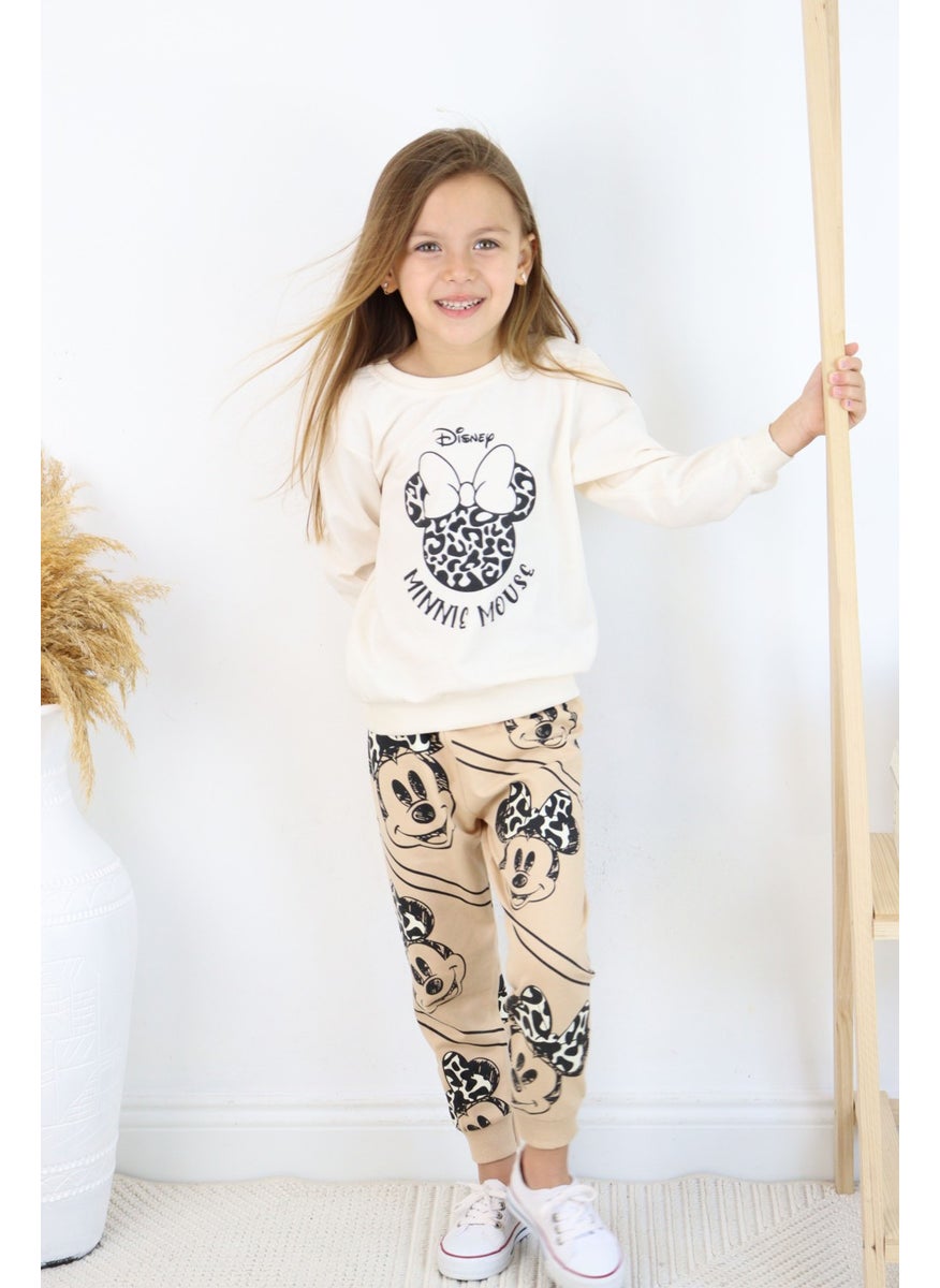 ZRA-0331-0332 Smiling Minnie Mouse Printed Bottom Top Set
