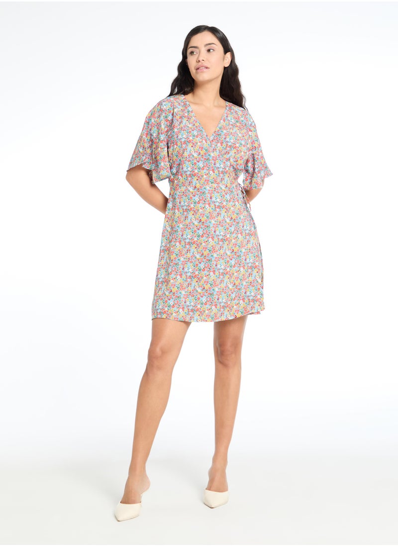 The Label Life Azure Floral Wrap Dress  - Image 1
