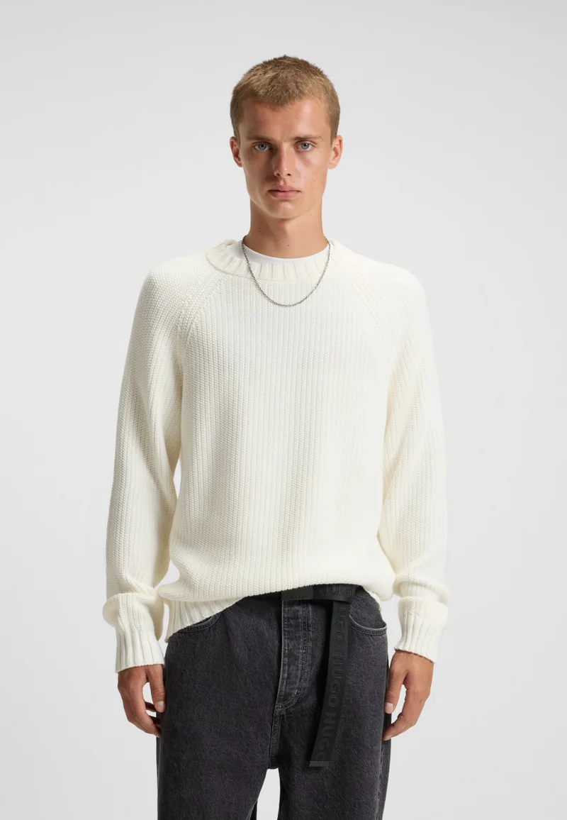HUGO Rib-knit sweater in cotton