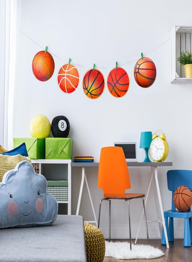 Ceiba Tree 54Pcs Basketball Cutouts Bulletin Board Decorations Glitter Basketball Cut-Outs Sports Theme Birthday Party Supplies for Home Classroom - Image 4