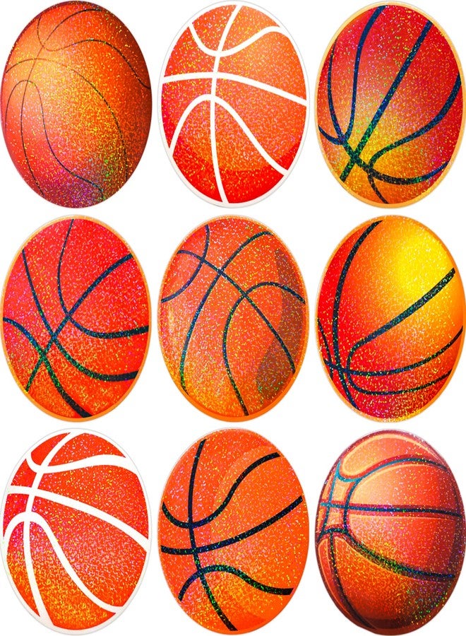 Ceiba Tree 54Pcs Basketball Cutouts Bulletin Board Decorations Glitter Basketball Cut-Outs Sports Theme Birthday Party Supplies for Home Classroom - Image 1