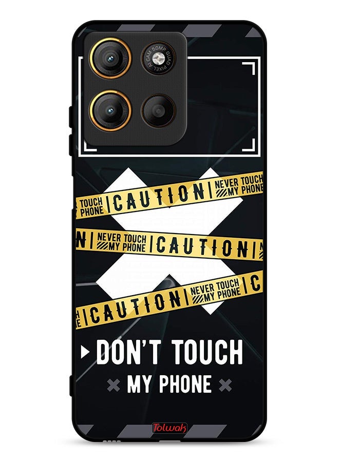 Tolwak Motorola Moto G15 Protective Case Cover Caution Never Touch My Phone