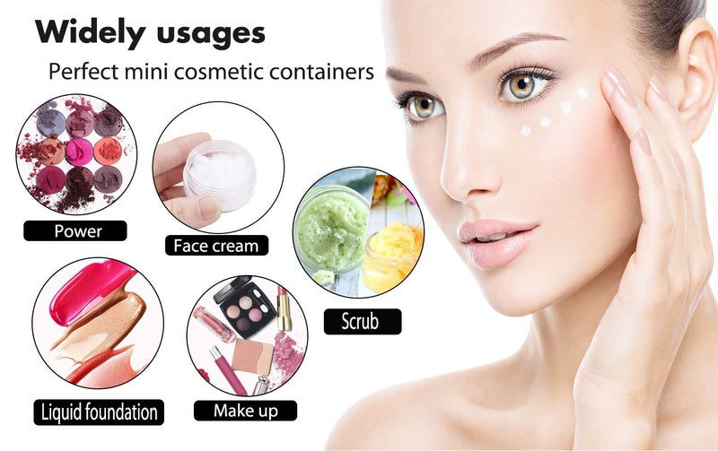 ZIZEMOJA 10 Gram Sample Containers with Lids, 10ML Sample Jars, 40 PCS Small Cosmetic Containers for Makeup, Lotion, Eye Shadow, Liquids, Powder, Lip Balms - Image 5