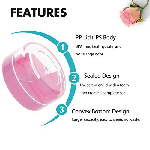 ZIZEMOJA 10 Gram Sample Containers with Lids, 10ML Sample Jars, 40 PCS Small Cosmetic Containers for Makeup, Lotion, Eye Shadow, Liquids, Powder, Lip Balms - Image 3