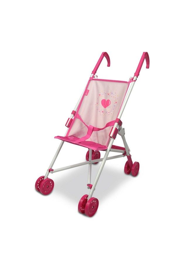 Anivia Doll Stroller Toy Anivia Realistic Doll Stroller Heart Design Gifts For Toddlers And Girls Foldable Baby Doll Stroller Toy Pink 102 - Image 1